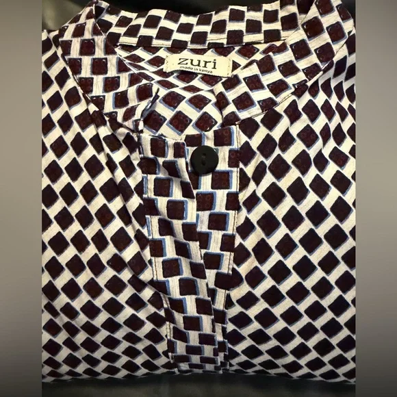 Zuri Kenya Dress Sz M/L Checkers Print - Picture 6 of 6